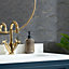 Architectural Concrete Wallpaper In Navy And Gold