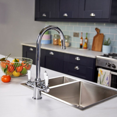 Arciflo 3-in-1 Instant Boiling Water Tap Kitchen Cold Hot Filtered Traditional Chrome