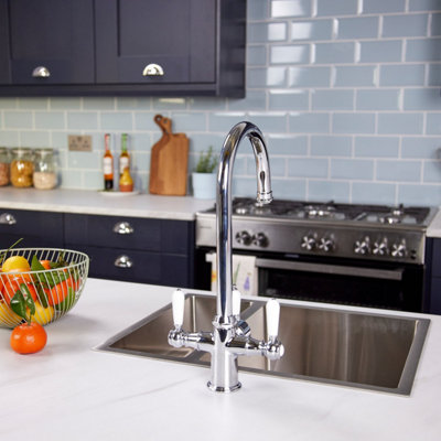 Arciflo 3-in-1 Instant Boiling Water Tap Kitchen Cold Hot Filtered Traditional Chrome