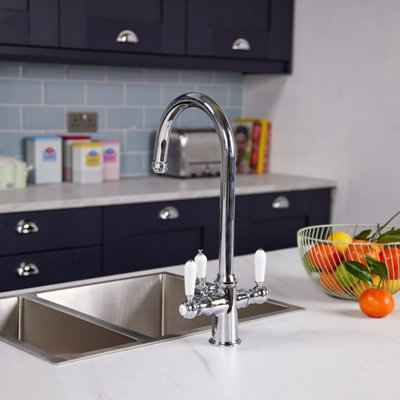Arciflo 3-in-1 Instant Boiling Water Tap Kitchen Cold Hot Filtered Traditional Chrome