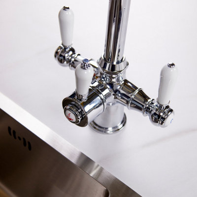 Arciflo 3-in-1 Instant Boiling Water Tap Kitchen Cold Hot Filtered Traditional Chrome