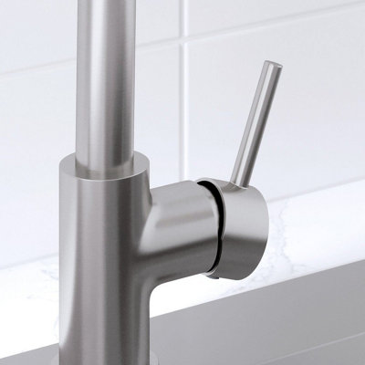 Arciflo Modern Mono Kitchen Mixer Tap Pull Out Swivel Spout Brushed Finish Single Lever