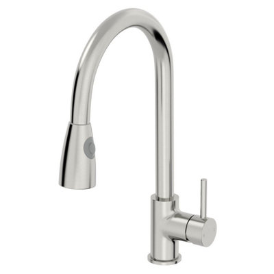 Arciflo Modern Mono Kitchen Mixer Tap Pull Out Swivel Spout Brushed Finish Single Lever
