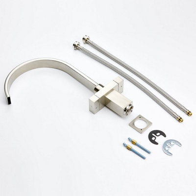 Arciflo Modern Mono Kitchen Mixer Tap Square Swivel Spout Twin Controls ...