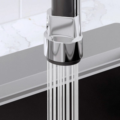 Arciflo Pull Out Kitchen Mixer Tap Dual Spout Spray & Pot Filler Modern Mono Single Lever Chrome
