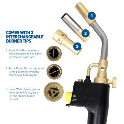 Arctic Hayes GT3 Gas Torch with 3 Interchangeable Burner Tips - 7