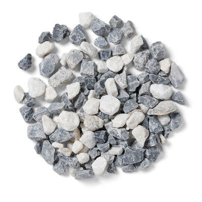 Arctic Mist Bulk Bag 850 kg Premium Chippings - 16-32 mm Cool Grey and Icy White Gravel - L10 x W10 x H8 cm