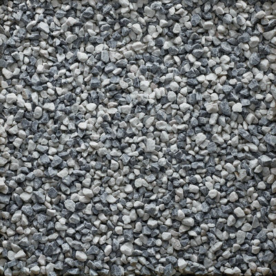 Arctic Mist Bulk Bag 850 kg Premium Chippings - 16-32 mm Cool Grey and Icy White Gravel - L10 x W10 x H8 cm - 3