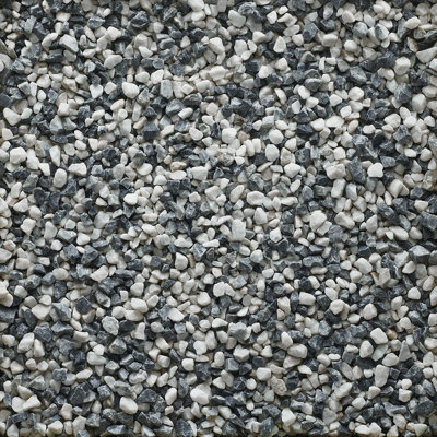 Arctic Mist Bulk Bag 850 kg Premium Chippings - 16-32 mm Cool Grey and Icy White Gravel - L10 x W10 x H8 cm - 5
