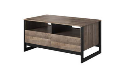 Arden Contemporary Coffee Table 2 Drawers Oak Grande Effect & Matera (H)530mm (W)1090mm (D)620mm