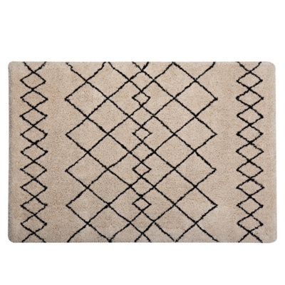 Area Rug 140 x 200 Beige and Black HAVSA