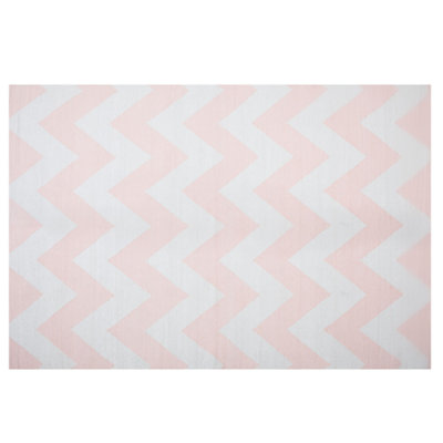 Area Rug 140 x 200 cm Pink and White KONARLI