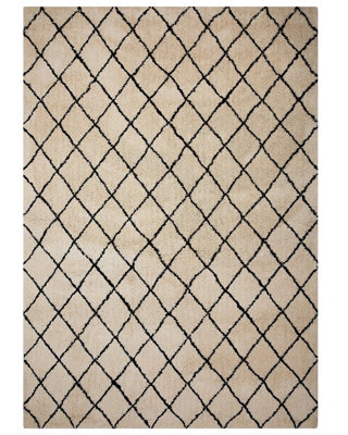 Area Rug 160 x 230 cm Beige and Black MIDYAT