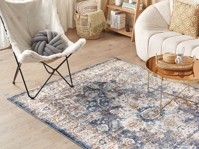 Area Rug 160 x 230 cm Beige and Blue DVIN