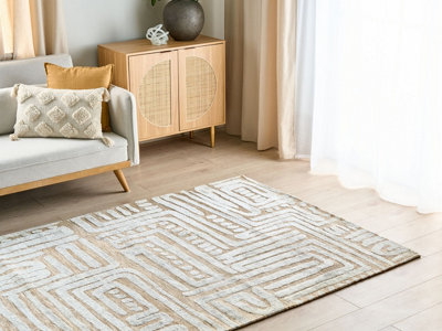 Area Rug 160 x 230 cm Beige and Grey MANDAI