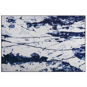 Area Rug 160 x 230 cm White and Blue IZMIT