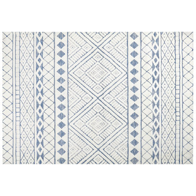 Area Rug 160 x 230 cm White and Blue MARGAND