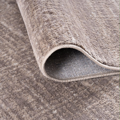 Area Rug Abstract Design in Beige Non-shedding Short Pile Living Room Rugs 3800B