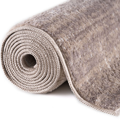 Area Rug Abstract Design in Beige Non-shedding Short Pile Living Room Rugs 3800B