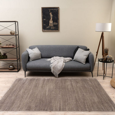 Area Rug Abstract Design in Beige Non-shedding Short Pile Living Room Rugs 3800B