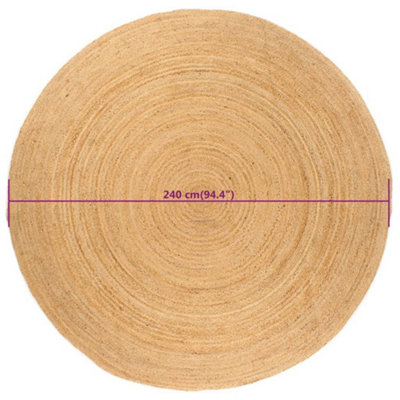 Area Rug Braided Jute 240 cm Round - 1