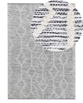 Area Rug Grey with Beige 140 x 200 cm EDREMIT