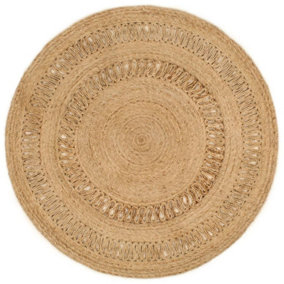 Area Rug Hand-braided Jute 150 cm Round