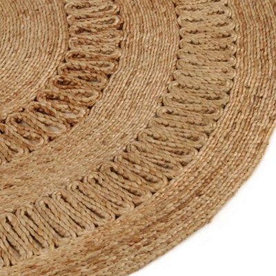 Area Rug Hand-braided Jute 150 cm Round