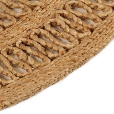 Area Rug Hand-braided Jute 90 cm Round