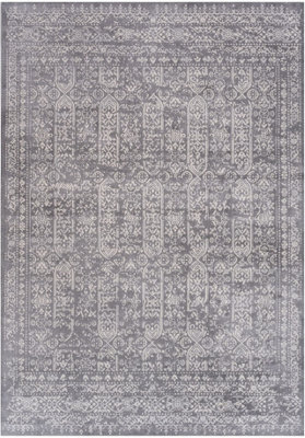 Area Rug Vintage Design in Grey Non-shedding Short Pile Living Room Rugs 3716G