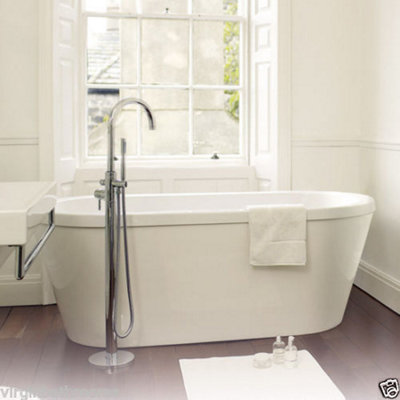 Arena Freestanding Bath Shower Mixer & Basin Mono Tap Chrome - 4