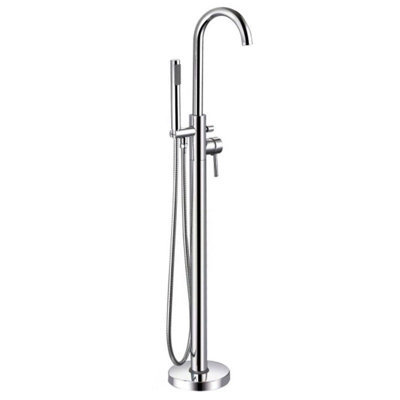 Arena Freestanding Bath Shower Mixer & Basin Mono Tap Chrome - 6