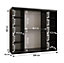 Arendal I Mirrored Panel Sliding Door Wardrobe (H2000mm W2500mm D620mm) - Black Matt