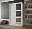 Arendal III  Mirrored  Sliding Door Wardrobe with Panel Doors (H2000mm W1200mm D620mm) - White Matt