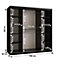 Arendal III  Mirrored  Sliding Door Wardrobe with Panel Doors (H2000mm W1800mm D620mm) - White Matt