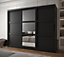 Arendal III  Mirrored  Sliding Door Wardrobe with Panel Doors (H2000mm W2500mm D620mm) - Black Matt