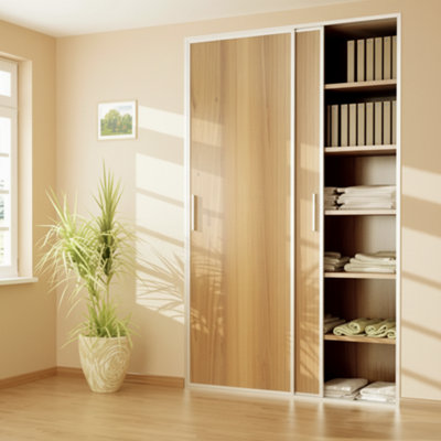 ARES Sliding Wardrobe Door Track Kit DIY Bottom Roller System