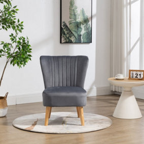 Arezza Velvet Accent Chair - Grey