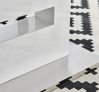 Arezzo 6 8 Seater White High Gloss Extending Dining Table for Family Dinners with Statement Structural Plinth Leg