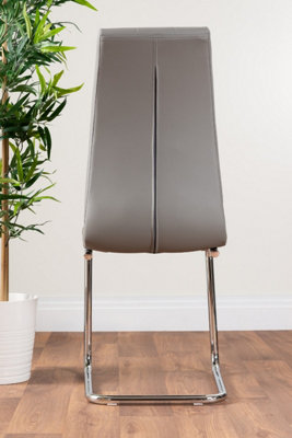 AREZZO White High Gloss Extending Dining Table 6 Elephant Grey Murano Faux Leather Dining Chairs DIY at B Q