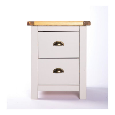 Argenta 2 Drawer Bedside Table Brass Cup Handle