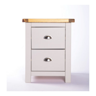 Argenta 2 Drawer Bedside Table Chrome Cup Handle
