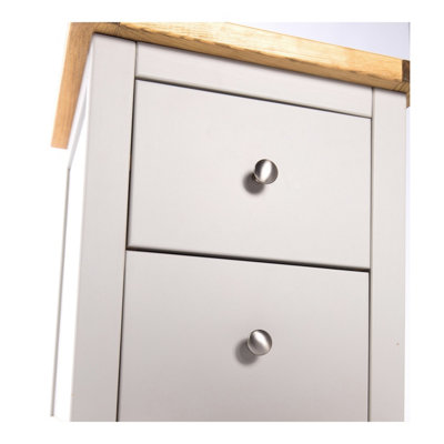 Argenta 2 Drawer Bedside Table Chrome Knob