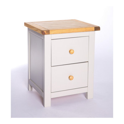 Argenta 2 Drawer Bedside Table Wood Knob