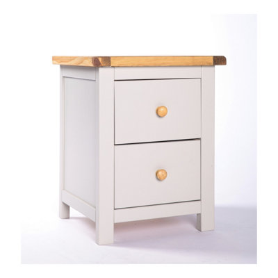 Argenta 2 Drawer Bedside Table Wood Knob
