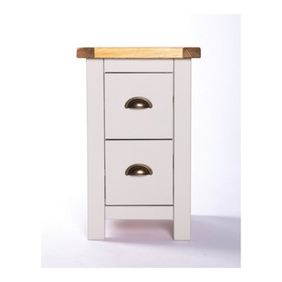 Argenta 2 Drawer Petite Bedside Table Brass Cup Handle