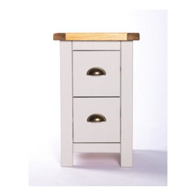 Argenta 2 Drawer Petite Bedside Table Brass Cup Handle