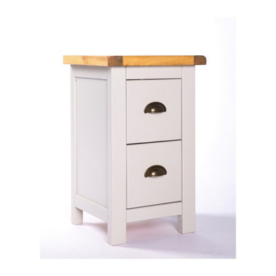 Argenta 2 Drawer Petite Bedside Table Brass Cup Handle