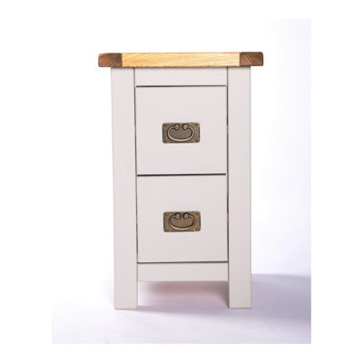 Argenta 2 Drawer Petite Bedside Table Brass Drop Handle