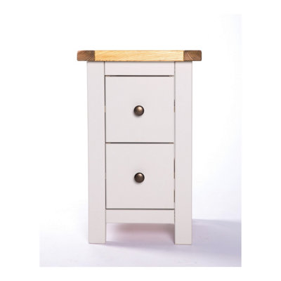 Argenta 2 Drawer Petite Bedside Table Brass Knob